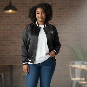 PINK Victoria's Secret Black Bomber Jacket